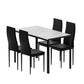 5-Piece Vanda Dining Table & Chair Set Marble Effect