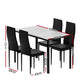 5-Piece Vanda Dining Table & Chair Set Marble Effect