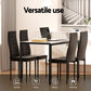 5-Piece Vanda Dining Table & Chair Set Marble Effect