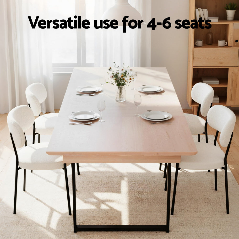 2M Extendable Dining Table Kitchen Cafe Lounge Restaurant Tables Natural