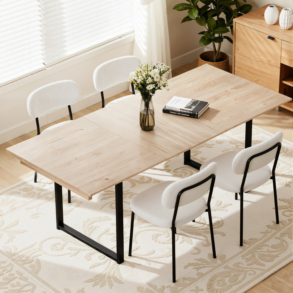 2M Extendable Dining Table Kitchen Cafe Lounge Restaurant Tables Natural