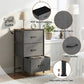 Artiss Set of 2 Chest of 3 Drawers Storage Dresser Tallboy Grey