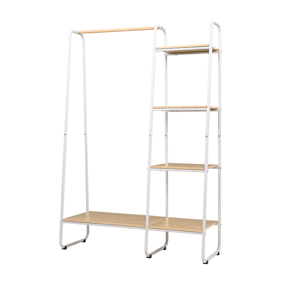 Closet Storage Rack Clothes Hanger Shelf Garment Rail Stand Organiser White