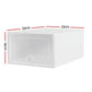 Set of 12 Shoe Box Storage Case Stackable Plastic Shoe Cabinet Cube - White