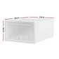 Set of 24 Shoe Box Storage Case Stackable Plastic Shoe Cabinet Cube - White