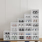 Set of 24 Shoe Box Storage Case Stackable Plastic Shoe Cabinet Cube - White