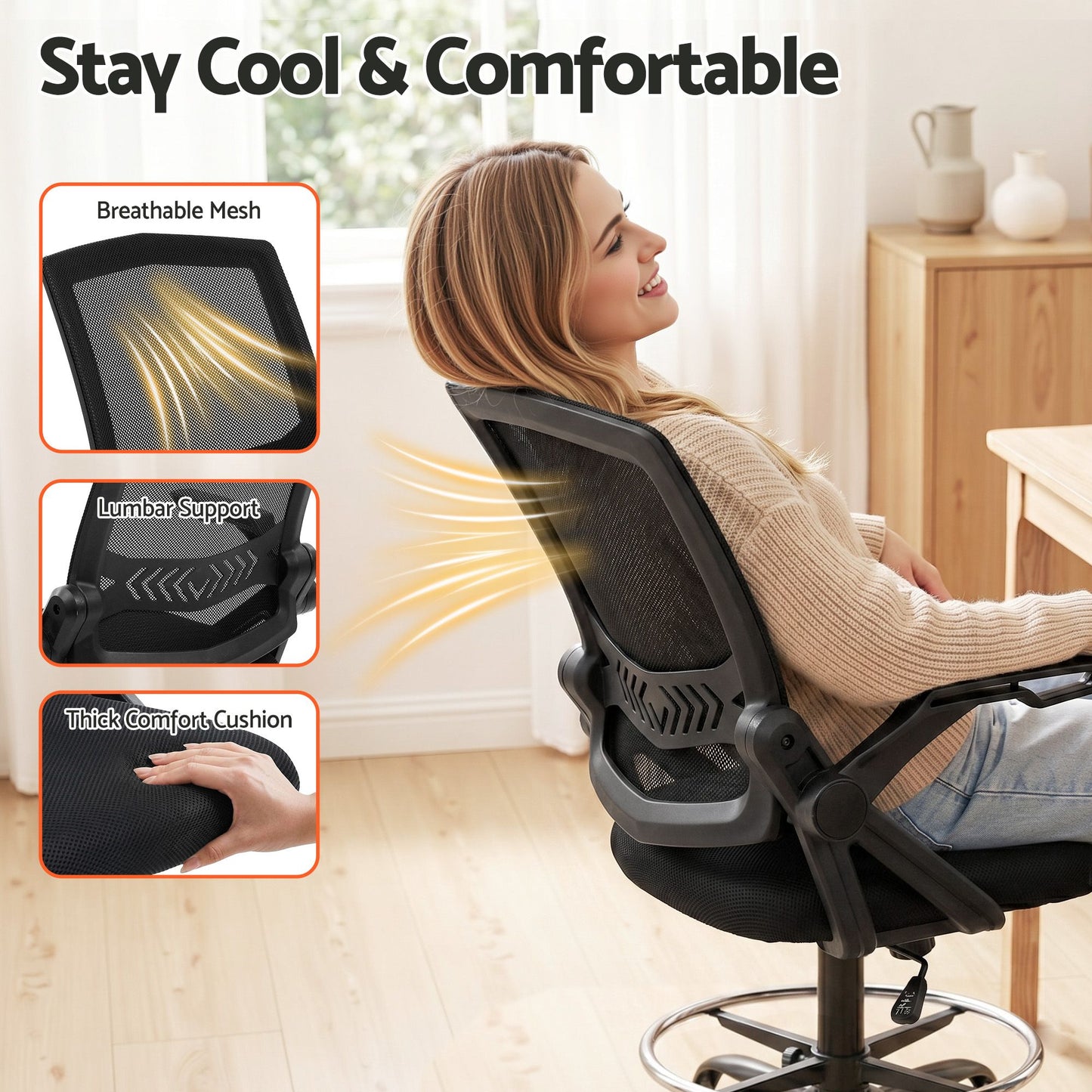 Artiss Drawing Table with Ergonomic Office Chair Drafting Table