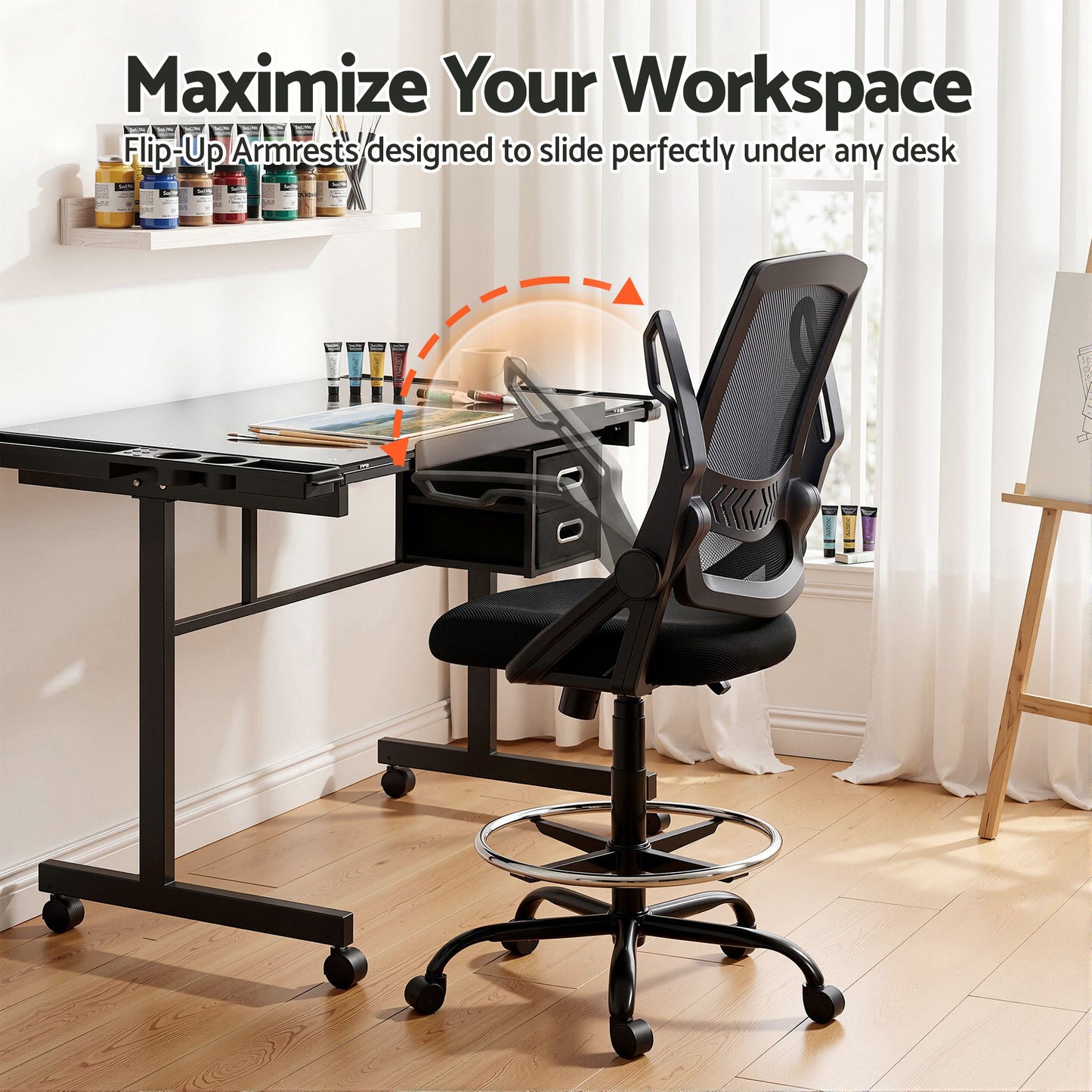 Artiss Drawing Table with Ergonomic Office Chair Drafting Table