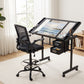 Artiss Drawing Table with Ergonomic Office Chair Drafting Table