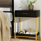 Calgary Wooden Bedside Tables Side Table Shelf Bedroom Furniture Nightstand - Black