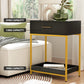 Calgary Wooden Bedside Tables Side Table Shelf Bedroom Furniture Nightstand - Black