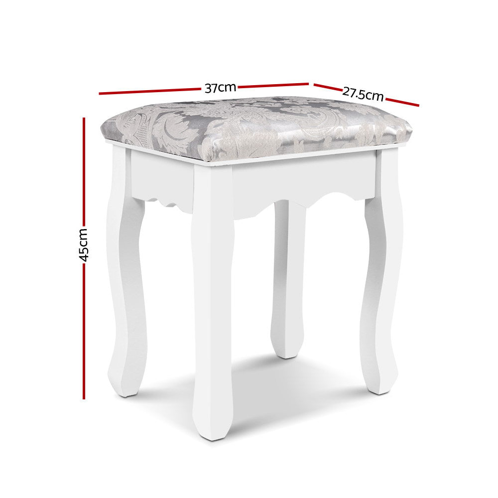 Dressing Table Stool Velvet - White