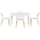 5-Piece Edmea White Wood Dining Table & Chair Set