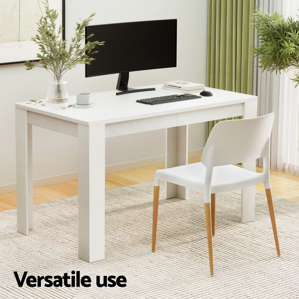 5-Piece Edmea White Wood Dining Table & Chair Set
