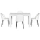 5-Piece Rocco White Dining Table & Chair Set Sherpa