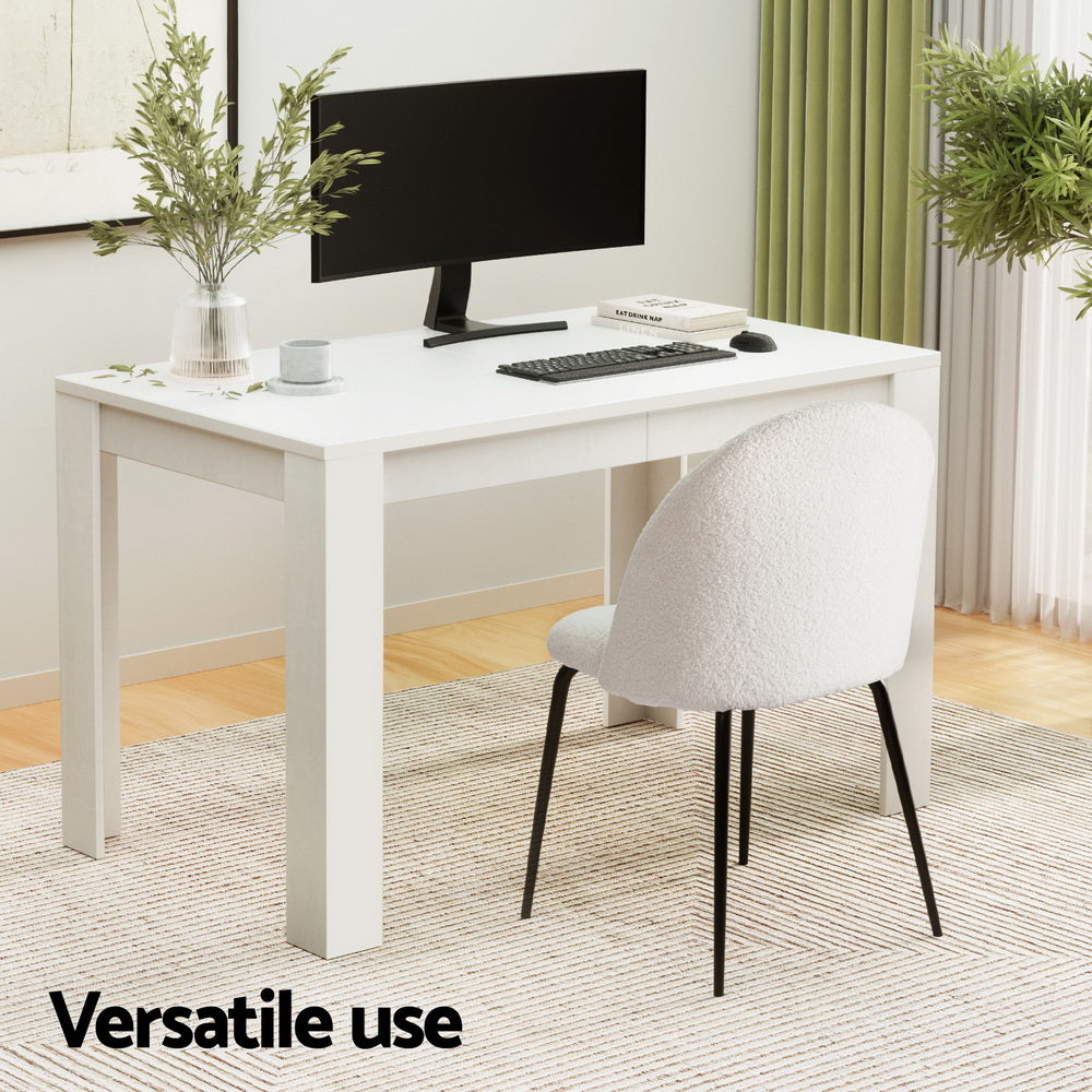 5-Piece Rocco White Dining Table & Chair Set Sherpa