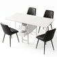 5-Piece Licia Black and White Dining Table & Chair Set Foldable Kitchen Furniture with 2 Drawers