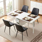 5-Piece Licia Black and White Dining Table & Chair Set Foldable Kitchen Furniture with 2 Drawers