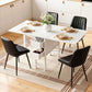 5-Piece Licia Black and White Dining Table & Chair Set Foldable Kitchen Furniture with 2 Drawers