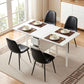5-Piece Fulva Black and White Dining Table & Chair Set Foldable with 2 Drawers
