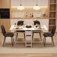 5-Piece Fulva Black and White Dining Table & Chair Set Foldable with 2 Drawers