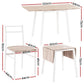 5-Piece Loris Natural White Dining Table & Chair Set with Extendable 60-120cm Drop-Leaf Table