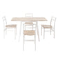 5-Piece Loris Natural White Dining Table & Chair Set with Extendable 60-120cm Drop-Leaf Table