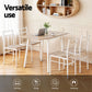 5-Piece Loris Natural White Dining Table & Chair Set with Extendable 60-120cm Drop-Leaf Table