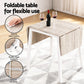 5-Piece Loris Natural White Dining Table & Chair Set with Extendable 60-120cm Drop-Leaf Table