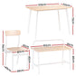 5-Piece Celso Natural and White Dining Table & Chair Set Bench Kitchen Furniture