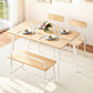 5-Piece Celso Natural and White Dining Table & Chair Set Bench Kitchen Furniture