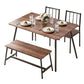 5-Piece Nando Dining Table & Chair Set Bench Kitchen Furniture Rustic