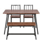 5-Piece Nando Dining Table & Chair Set Bench Kitchen Furniture Rustic