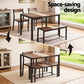 4-Piece Tullo Brown Dining Table & Chair Set Bench Kitchen Furniture Rustic