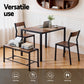 4-Piece Tullo Brown Dining Table & Chair Set Bench Kitchen Furniture Rustic