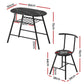 3-Piece Amato Dining Table & Chair Set Bistro Kitchen Storage Wine Rack Black Marble Style