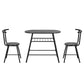 3-Piece Amato Dining Table & Chair Set Bistro Kitchen Storage Wine Rack Black Marble Style