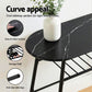 3-Piece Amato Dining Table & Chair Set Bistro Kitchen Storage Wine Rack Black Marble Style