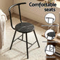 3-Piece Amato Dining Table & Chair Set Bistro Kitchen Storage Wine Rack Black Marble Style