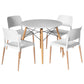 5-Piece Guido White Dining Table & Chair Set Round