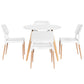 5-Piece Guido White Dining Table & Chair Set Round
