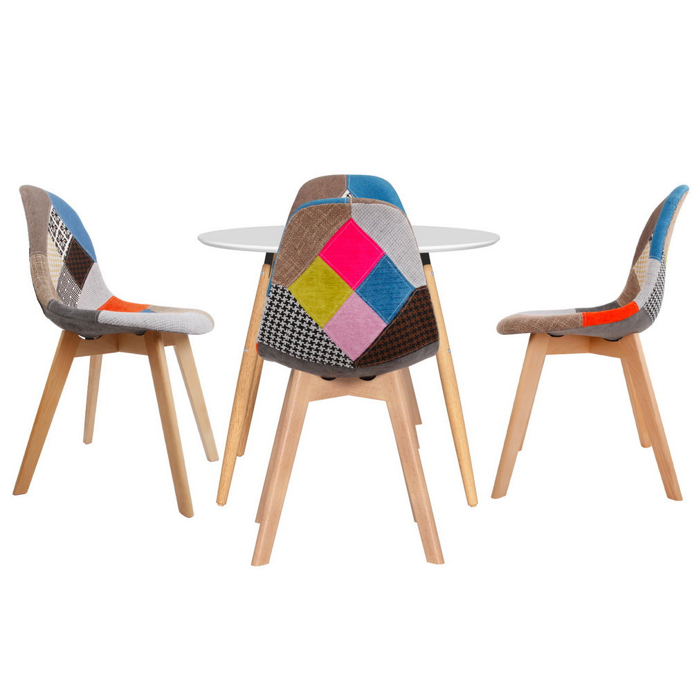 5-Piece Sivia White Dining Table & Chair Set DSW