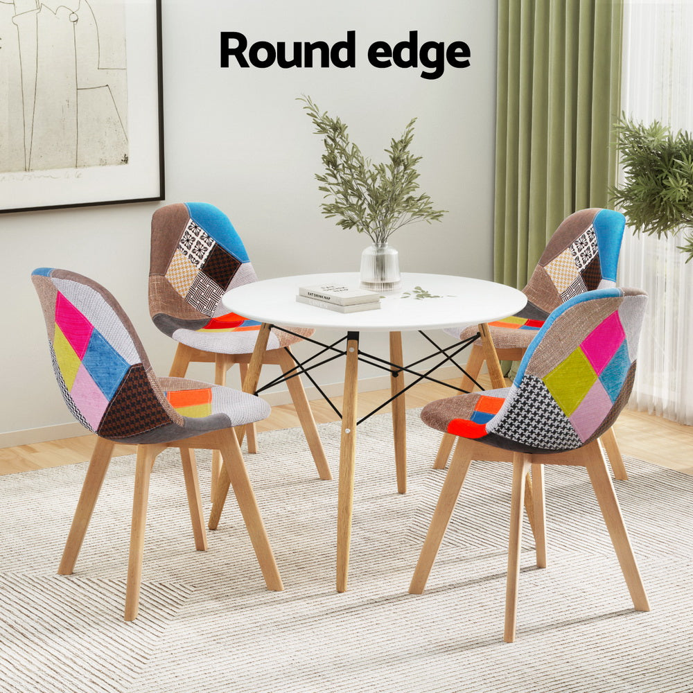 5-Piece Sivia White Dining Table & Chair Set DSW