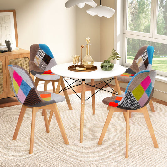 5-Piece Sivia White Dining Table & Chair Set DSW