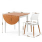5-Piece Tosca White Dining Table & Chair Set 75-110cm Drop-Leaf Table