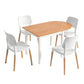 5-Piece Tosca White Dining Table & Chair Set 75-110cm Drop-Leaf Table