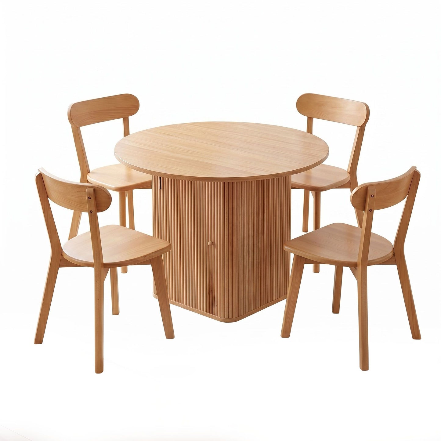 5-Piece Olivo Natural Dining Table & Chair Set Timber