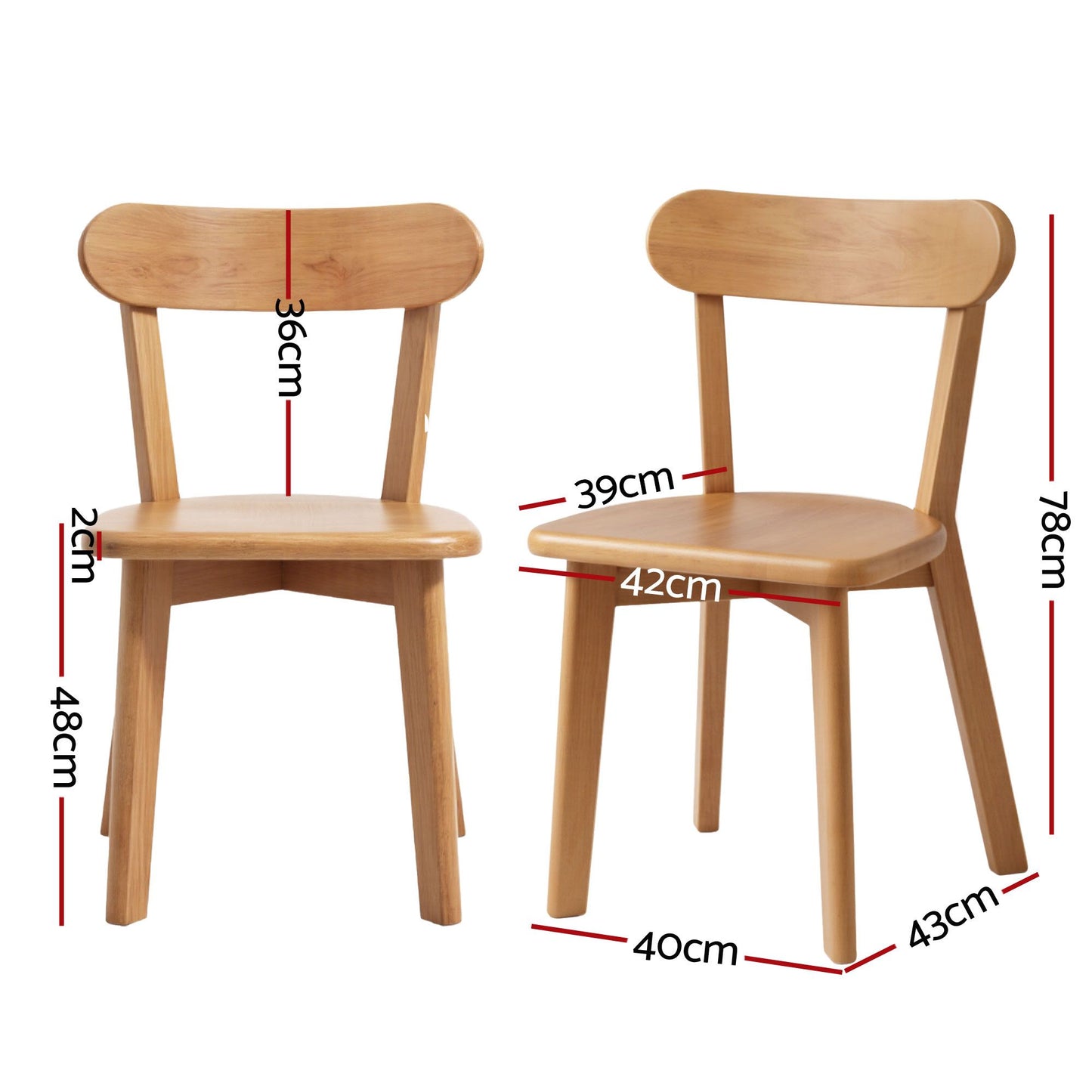 5-Piece Olivo Natural Dining Table & Chair Set Timber