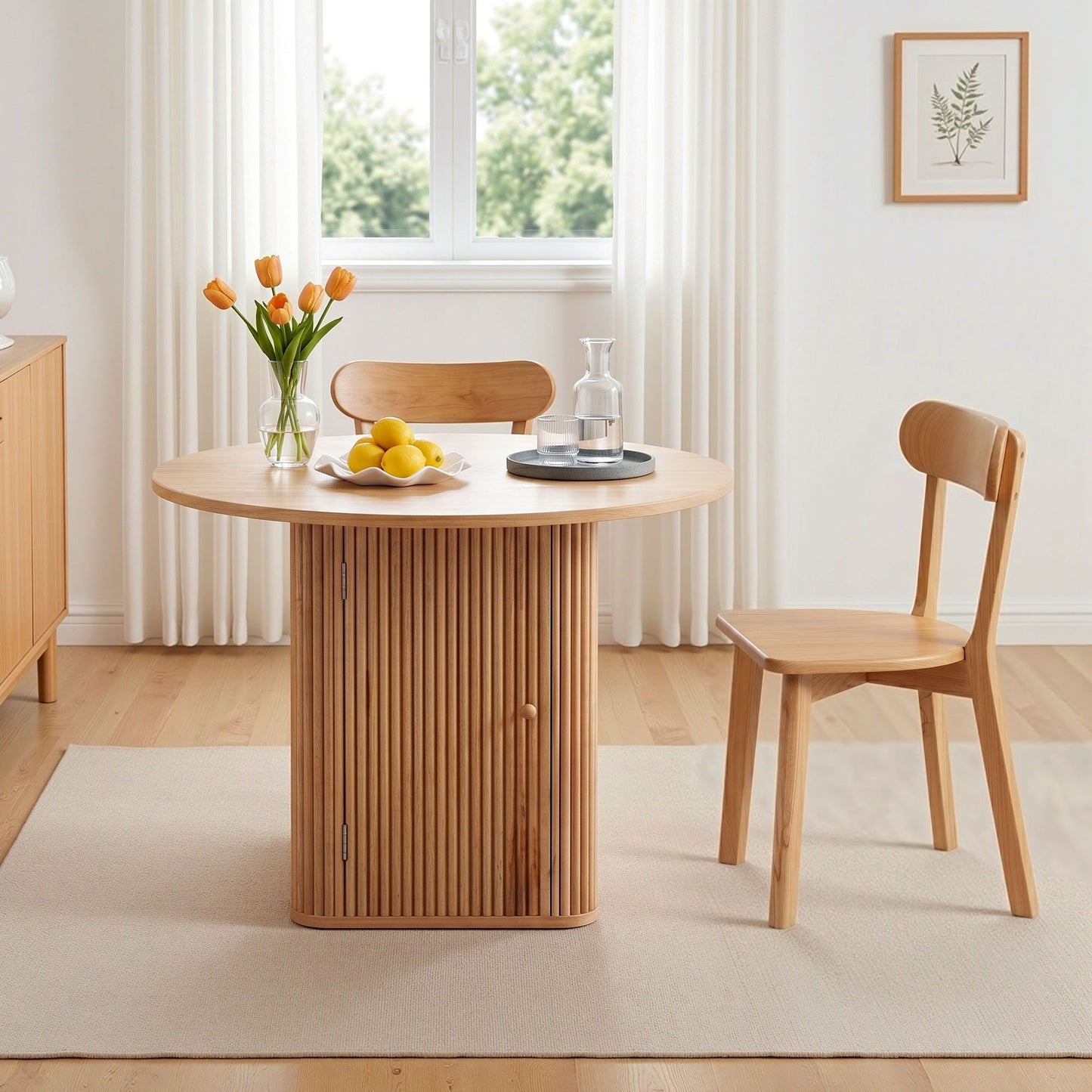 5-Piece Olivo Natural Dining Table & Chair Set Timber