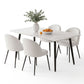 5-Piece Paride White Dining Table & Chair Set Marble Style